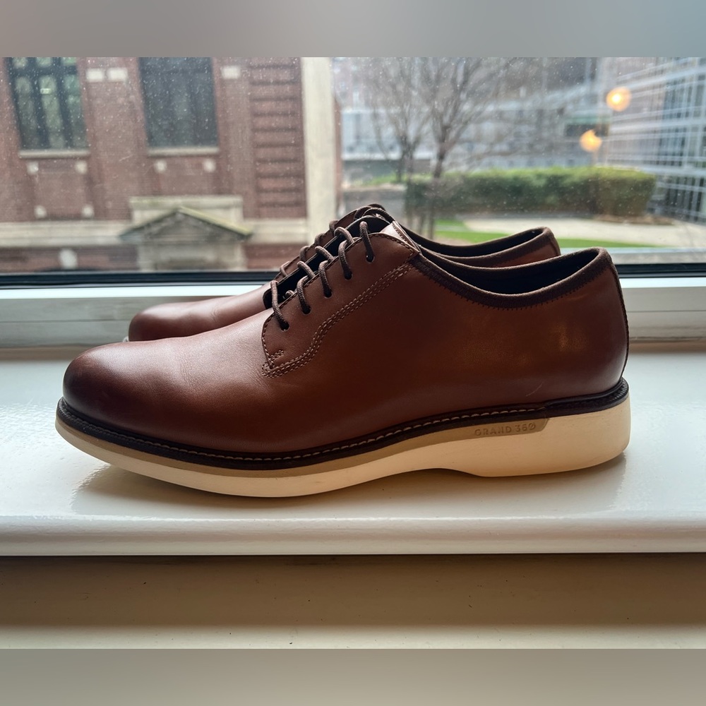 Cole Haan Shoes Mens Size 10 Grand Ambition Postman Oxford Brown Leather 360
